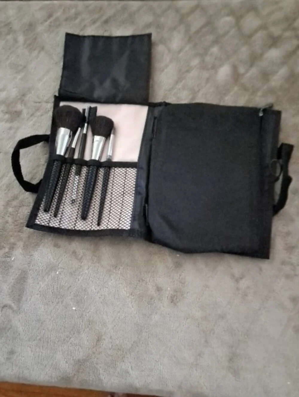 Mary Kay Black Nylon Cosmetic Tote with Button Closure